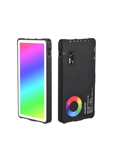 Andoer Pocket Rgb Video Işığı Led Dolgu Işığı Paneli Siyah Siyah
