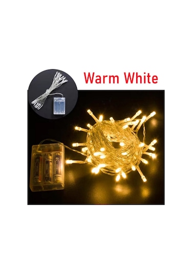 Sarı Led Peri Dize Işıklar 7 Renk Pil Kumandalı Açık Hava Su Geçirmez Led Dize Işık Noel Doğum Günü Ev Partisi Dekoru Lamba 5m Sarı