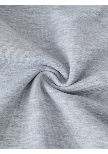 Kışlık Kapüşonlu Sweatshirt, Kiraz Leopar Baskılı Yeni Gri