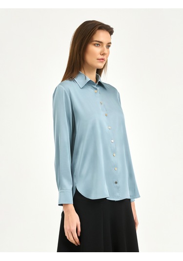 Karaca Kadın Regular Fıt Gömlek-mavi 12.25s.04.004 Mavi