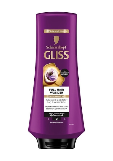 Gliss Full Hair Wonder Dökülme Karşıtı Saç Bakım Kremi 360 Mlx3 Adet set-hnkl-1515-753
