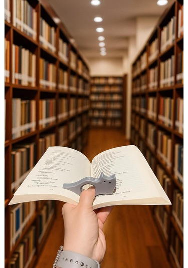 Kitap Ayracı - Sayfa Tutucu - Tek El Kitap Okuma Aparatı Kedi