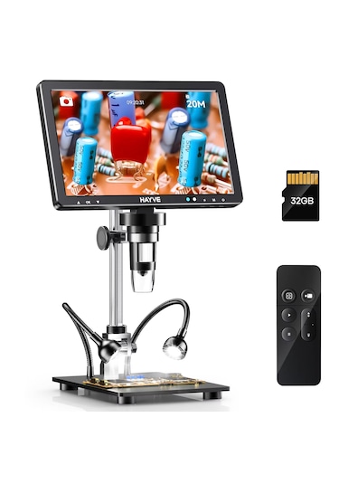 10.1 İnç Dm12 Hdmı Dijital Mikroskop 2000x Zoom 8 Led 20mp Tv