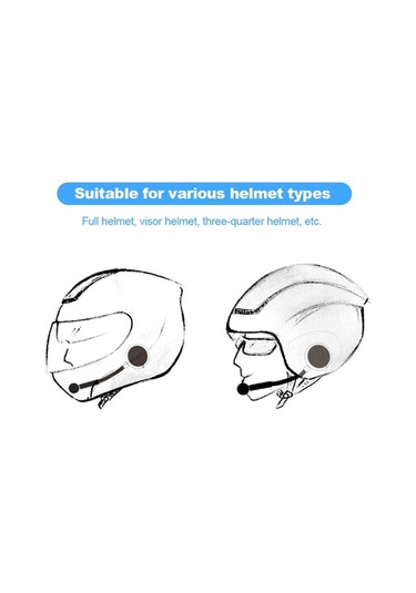 Ganzhoushop Motosiklet Kulaklık Kask İçin Bluetooth Kulaklık Çiftli Bt12-500ma Kablosuz Bağlantı