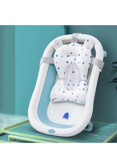 Geekyou Yeni Doğan Bebekler İçin Yükseltilmiş Geniş Beyaz Yıldız Desenli Yıkanma Yatağı - Kaymazsız, Ergonomik Ve Dayanıklı Banyo Matı