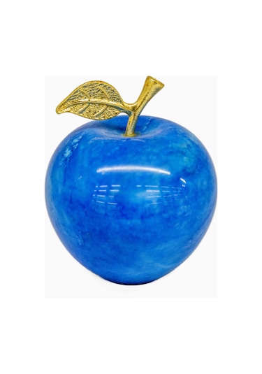 Mavi Elma Fiğürü - Mermer Taş Boyamasıdır