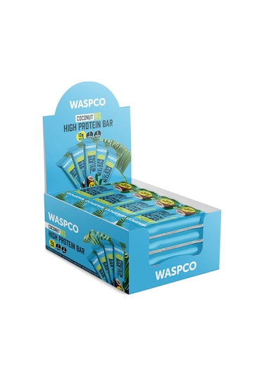 Waspco Co Yüksek Protein Bar - Hindistan Cevizli 50g X 12 Adet
