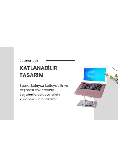 Cosmostech Masaüstü Tablet Pc Standı 360 Ayarlı Alüminyum Alaşım