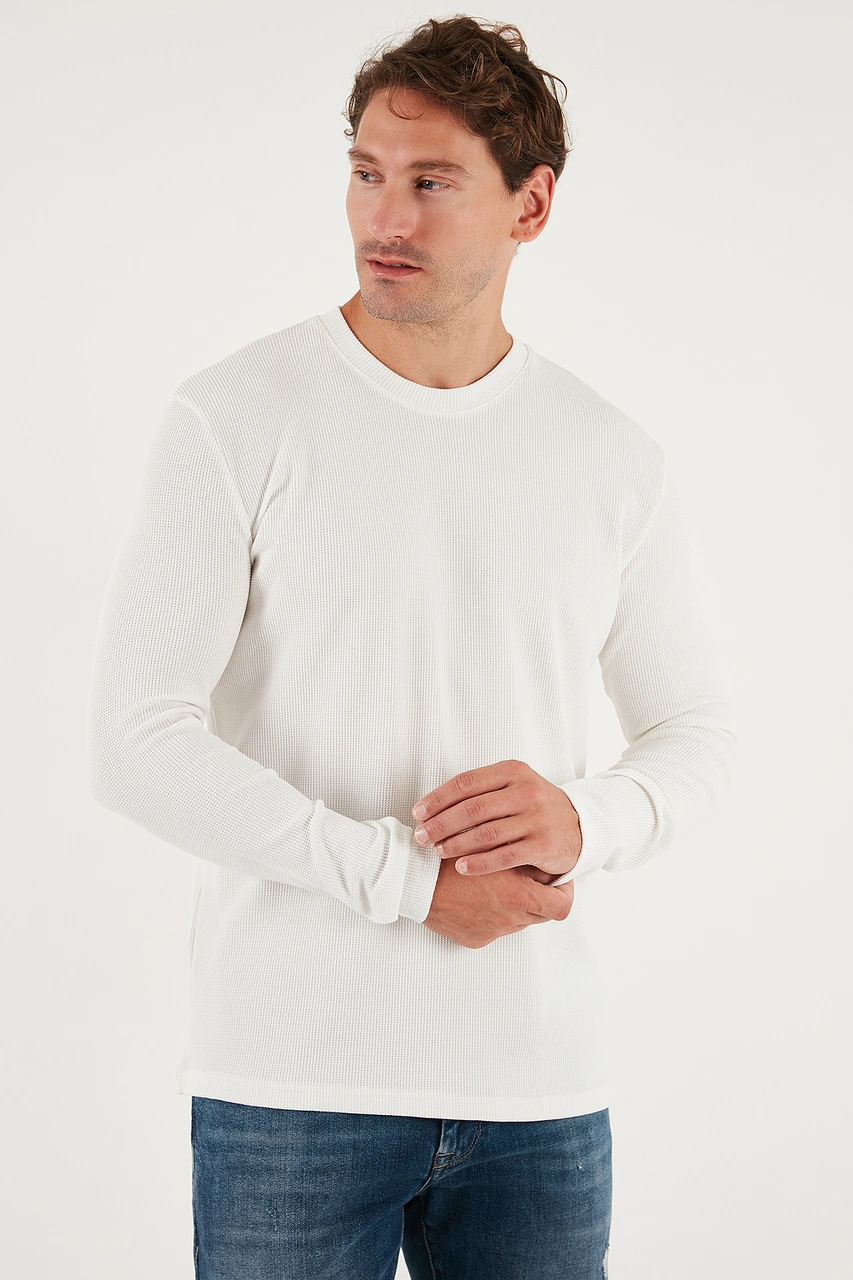 Buratti Pamuklu Bisklet Yaka Slim Fit Basic 3'Lü Paket Erkek Sweat 5905073S3 Ekru-Antrasit-Siyah