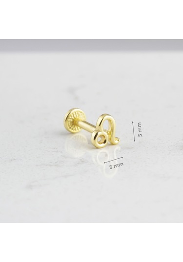 Glorria Altın Aslan Burcu Tragus Piercing Altın