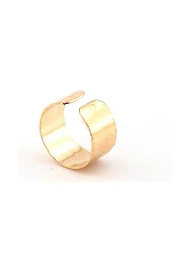 Gold Sari Renkli Earcuff Kulak Kelepçesi Düz Model Ex093 Altın