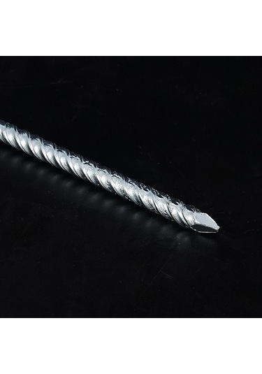 Pazly Parlak Çadır Spiral Çivi - Yüksek Dayanımlı Çelik 250mm Kamp Kazığı Gümüş Renk Gümüş