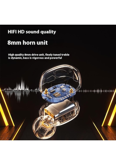 Hifi Stereo Sound Bluetooth-compatible Headset Touch Control Wireless Headphone Built-in 8mm Driver Unit - Blue