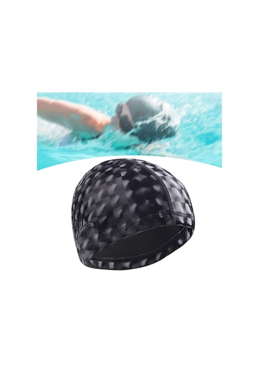 Suntek Yüzme Boneleri Saçları Kuru Tutar Havuz Şapkası Siyah
