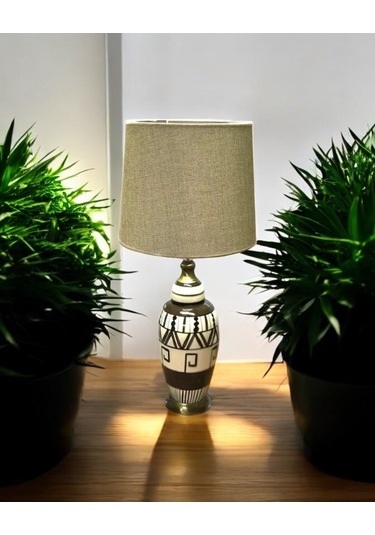 Abj 220 182 Mercan Abajur Kilim Desen Kahve Renkli