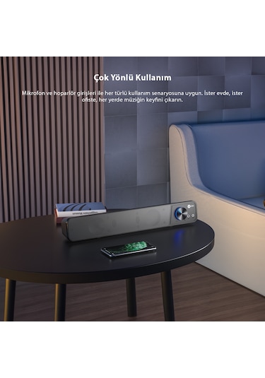 Lecoo DS111 Kablolu (USB + 3.5mm Jack Girişli) 6W Soundbar Hoparlör