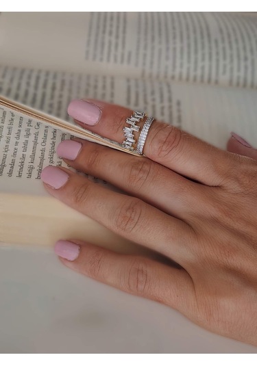 Baget Tektaş Prenses Model Eklem Kıkırdak Kemik Ayarlanabilir Altın Renkli Yüzük Gold