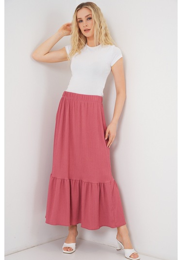 1886 Uzun Örme Etek - Gül Kurusu Gülkurusu