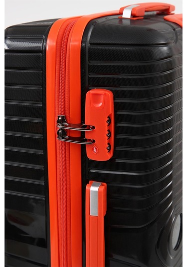 Ççs 5239 Polipropilen Büyük Boy Valiz Siyah-turuncu