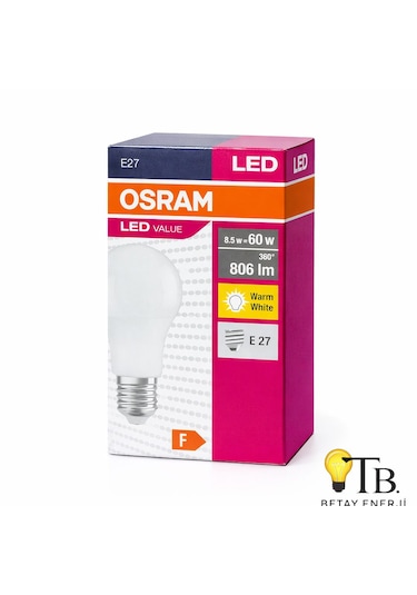 Osram Led Value Classic A60 8.5w 60w E27 2700k Warm White 806 Lm Ampul 1