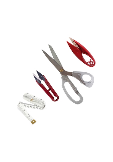 20 Cm Plastik Saplı Kumaş Kesim İplik Temizleme Makası Set