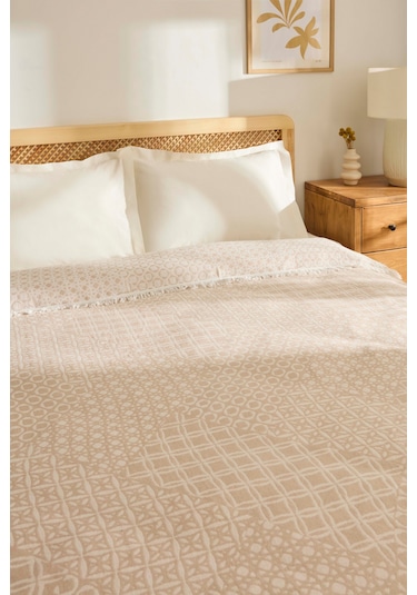 Kaşmir Home Favlo Çift Kişilik Jakar Muslin Pike Bej Bej