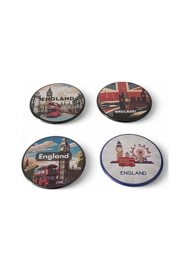 İngiltere Magnet Set 3 - 4'lü Buzdolabı Magnet England Karışık Renkli