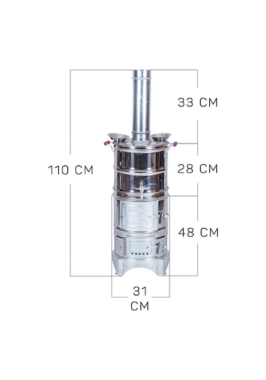 20 Litre Battal Boy 20 Litre 3 Demlikli Semaver Mth-521