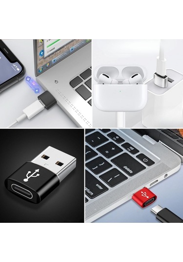 Buffer Usb'den Type-c 'ye Dönüştürücü Adaptör Veri Aktarımı Sağlayıcı Şarj Data Çevirici Çok Renkli