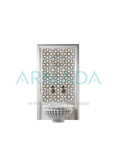 Armada Çini 60X100 CM Sp 89-V Sarı Beyaz Serigraf Türk Hamam Pano