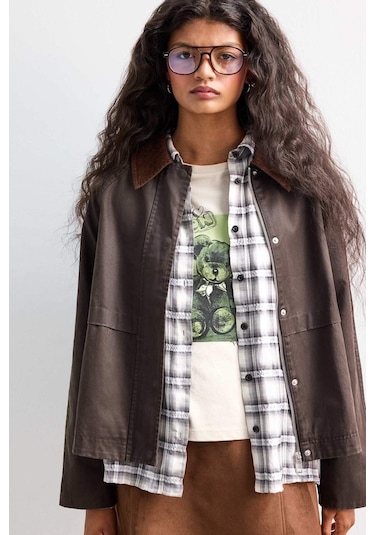 Defacto Su Geçirmez Relax Fit Kontrast Yaka Fermuarlı Mont E8623ax25aubn530 Kahve