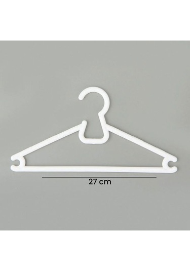 Decobella 6'lı Çocuk Plastik Elbise Askısı - Beyaz Beyaz