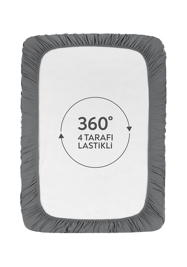 %100 Pamuklu Tek/çift Kişilik Lastikli Çarşaf Fitted Jersey Penye Çarşaf Gri