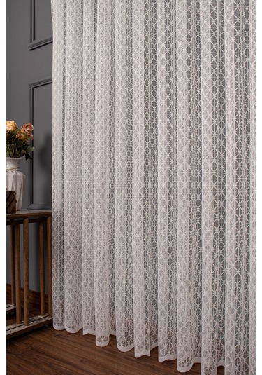 Karo Desen Örme Tül Perde 1139