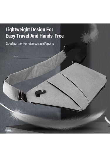 Maiyame Erkek Ve Kadınlar İçin Hafif Çapraz Çanta - Seyahat, Spor Ve Günlük Kullanım İçin Pratik Gri
