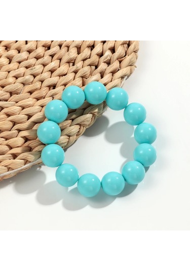 Fishsheep Bohem Tarzı Akrilik Yuvarlak Boncuklu Esnek Bilezik - Kadın Boho Takı 2025 Hediyesaf Altın Renk Saf Altın Renk