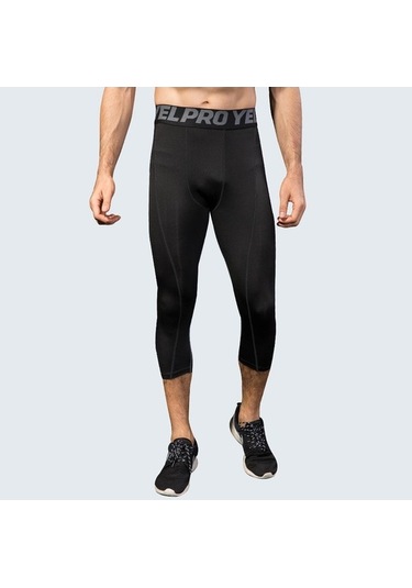 Tongxida Türk Erkek Kırpılmış Pantolon Koşu Tayt Spor Eğitim 3/4 Kısa Pantolon Sıvırlar Spor Salonu Lacivert Lacivert