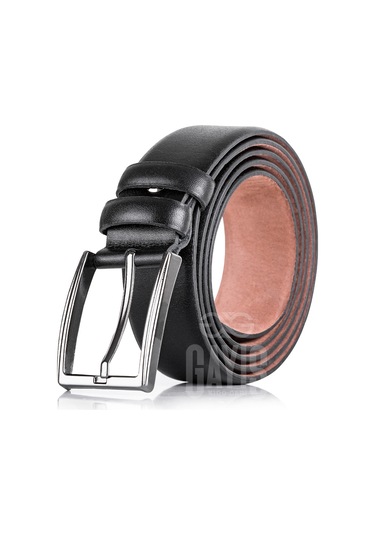 Özel Oval Kutulu Hakiki Manda Derisi Klasik Siyah Erkek Kemer Siyah