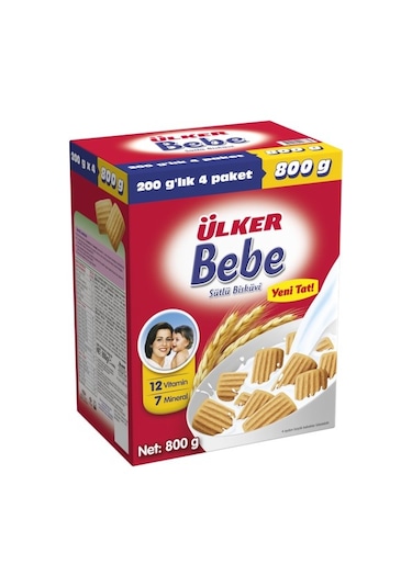 Ülker Bebe Sütlü 4+ Ay Bebe Bisküvisi 800 G