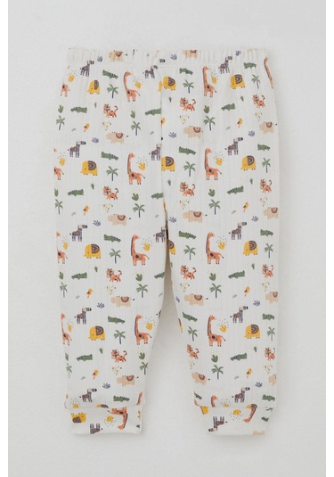 Breeze Erkek Bebek Pijama Takımı Bebek Hayvanat Bahçesi 4 Ay-1 Yaş, Ekru Ekru