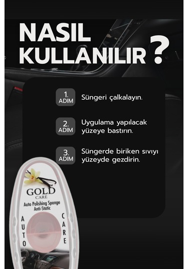 Oto Temizleme Ve Parlatma Süngeri Antistatik, Toz Tutmaz Vanilya