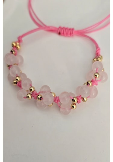6 Mm Pembe Kuvars Doğaltaş Bileklik Açık Pembe