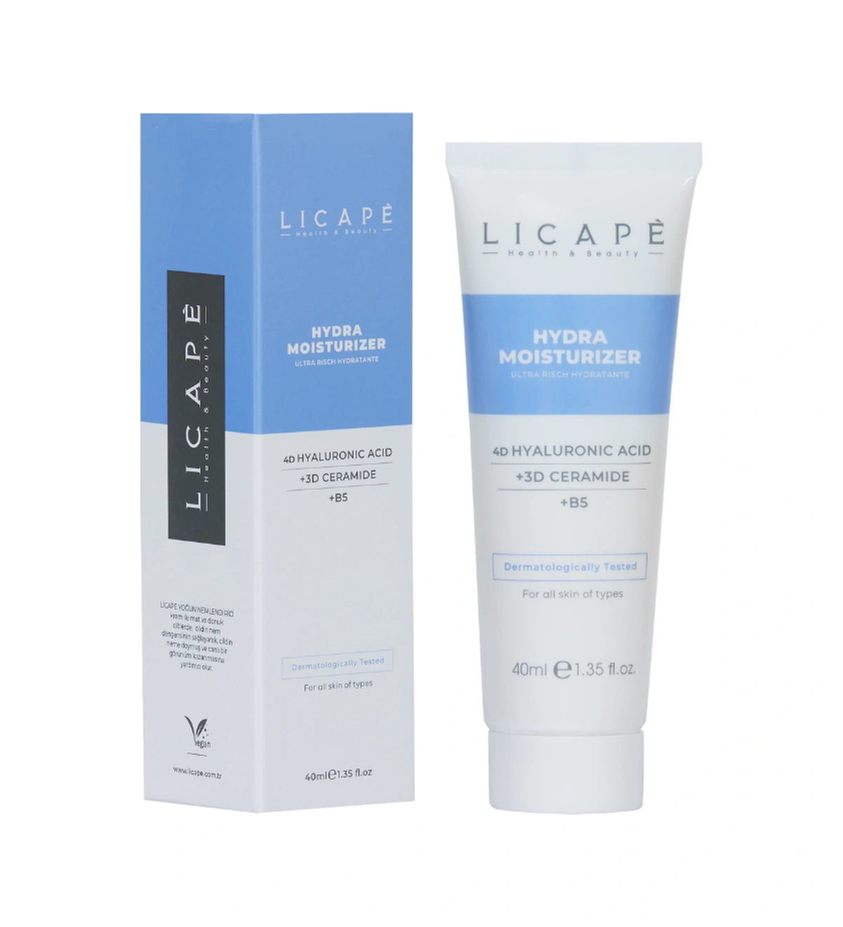 Licape Yoğun Nemlendirici Aydınlatıcı 4D Hyaluronik Asit Su Bazlı Moisturizer Krem 40 ML