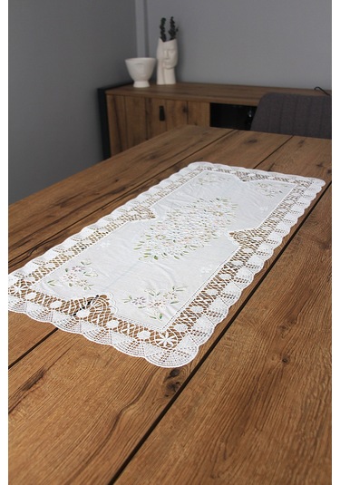 Pvc Runner Ve Sehpa Üstü Servislik 80 Cm X 40 Cm Beyaz
