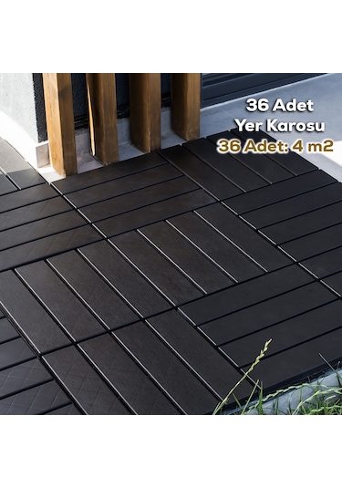 Porsima 1066 36lı Bahçe Balkon Teras Zemin Döşemesi Karosu Antras