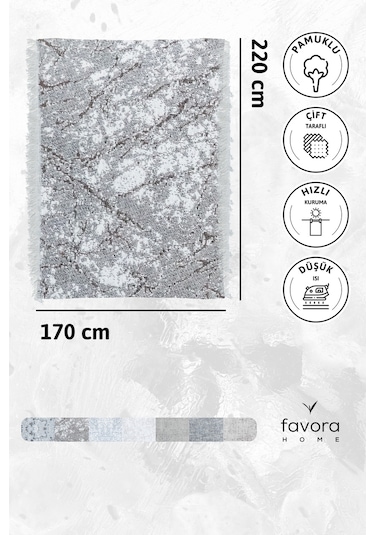 Mozaik Pamuklu Saçaklı Koltuk - Çekyat Örtüsü 170x220 - Kahve Kahve