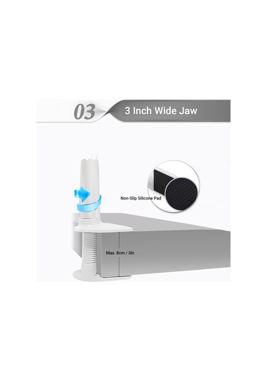 Singree 27,5" Esnek Tablet & Telefon Tutucu - 700g Taşıma Kapasiteli, 360 Dönebilen Ayaklı Masaj Ve Mutfak Kullanımı İçin Beyaz