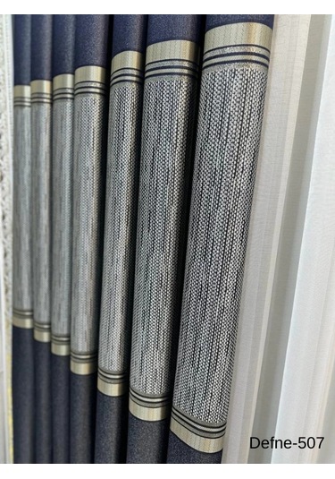 Nivemeshome Defne Lacivert Ft614166 V-507 1/3 Sık Pileli Fon Perde Apm Lacivert