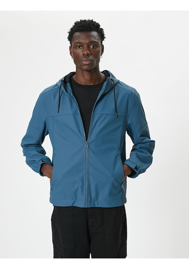 Koton Mevsimlik Ceket Slim Fit Fermuarlı Petrol 5wam20065hw Petrol