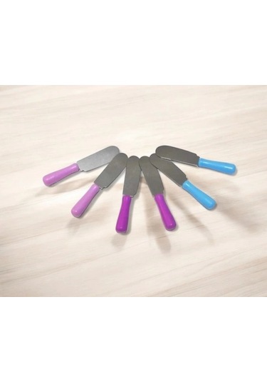 Mybru Paslanmaz Çelik Plastik Saplı 6'lı Kahvaltı Bıçağı Karışık Renk Karışık Çok Renkli